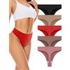 VOENXE Slip Perizoma da Donna A Vita Alta,Senza Cuciture Tanga,Mutande Invisibili Brasiliana Microfibra Intimo Mutandine, Perizomi Mutanda Invisibile,String Thong Elasticizzato Culotte,Pacco da 5