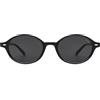 SOJOS Occhiali da sole polarizzati retrò ovali donna uomo vintage trendy rotondi 90s occhiali da sole con protezione UV400 SJ2611, Cornice nera e lenti grigie, m
