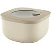 Guzzini Store&More Kitchen Active Design Contenitori Ermetici Bassi per Frigo/Freezer/ Microonde (S), 12.2 x 12.2 x 6.8 cm, Marrone (Clay)