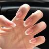 LOPHE Unghie Finte Francese, 24 Pezzi Naturali Unghie Adesive con Bordo Bianco Disegno, Unghie Finte Copertura Completa Nude Naturali, per Donne e Ragazze per Nail Art（Rosa Scuro）