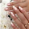LOPHE Unghie Finte Francese, 24 Pezzi Naturali Unghie Adesive con Bordo Bianco Disegno, Unghie Finte Copertura Completa Nude Naturali, per Donne e Ragazze per Nail Art