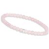 GD GOOD.designs Bracciale in quarzo rosa per donna con pietre naturali autentiche e perla in argento 925 - Bracciale di pietre preziose I Braccialetto con perle di pietra naturale da 4 mm