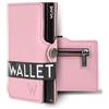 WLine Portafoglio Donna Piccolo con Portamonete Rfid Compatto ed Elegante - Porta Carte di Credito Donna e Uomo Schermato in Pelle PU - Portatessere Tascabile (Rosa e Nero Saffiano, Con Zip)