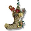 PALAIS ROYAL Addobbo Natalizio Pendaglio Calza di Natale Oro Metallo 6x9 cm
