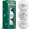 BBTO Set di 3 Palline da Golf Natalizie Divertenti con Scatola Idea Regalo Originale per Compleanno Regalo di Natale per Golfisti Appassionati di Golf Amici Familiari Colleghi(Navidad)