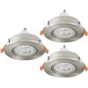 Eglo Barranco - Set da 3 faretti LED incasso, soffitto orientabili in plastica colore argento, bianco neutro, con lampadina GU10