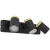 Eglo Consuma - Lampada da soffitto a 3 luci, per soggiorno e bagno, plafoniera con faretti, legno acciaio di colore nero, attacco GU10, IP44