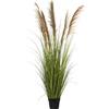 DRW Panta artificiale di canna PU in verde e naturale 173x25x25 cm