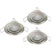 Eglo Barranco - Set da 3 faretti LED incasso, soffitto in plastica colore argento, lampada bagno con luce bianca neutra, lampadina GU10, IP44