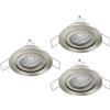 Eglo Barranco - Set da 3 faretti LED incasso, soffitto in plastica colore argento, lampada bagno con luce bianca calda lampadina GU10, IP44