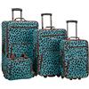 Rockland Jungle Softside - Set di valigie verticali, Blu leopardato., Taglia unica, Jungle Softside - Set di valigie verticali