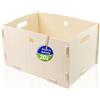 clipfritz - Scatola portaoggetti in legno senza coperchio (29x39x22,5cm) Scatola in legno impilabile e trasportabile per riporre articoli da ufficio, libri, documenti, giocattoli - ideale per scaffali