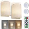 JinsenTGG 2pc Lampade da Parete Interni Ricaricabili, Alimentate a Batteria, 3 Colori, Lampade da Parete Dimmerabili con Telecomando, Altezza del Tessuto per Camera da letto, Soggiorno, Corridoio