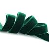finemark 3 m x 22 mm Nastro elastico in velluto, color verde scuro (871), stretch, velluto estremamente elastico, verde tannen, velluto su un lato, 20% elastan, per il cucito