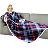 Winthome Coperta con Maniche, Plaid Divano Morbida e Calda, Coperte Indossabile con Tasche Grandi, Blanket Natalizia per Regali Invernali Risparmio sui Costi di Riscaldamento (140x180cm, Blu a quadri)