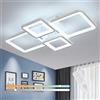 Comely Plafoniera LED Soffitto Moderna Dimmerabile, 54W 6000LM Lampada da Soffitto con Telecomando, Bianco Quadrato Lampadario LED Soffitto in Acrilico per Camera da letto Soggiorno Sala da Pranzo
