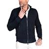 D'Arienzo Bomber Pelle Scamosciata Blu Uomo Primaverile Vera Pelle Made in Italy 106 56/Blu