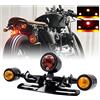 NWpangu Fanale Posteriore a LED per Moto, 12V Universale 3-Teste Integrata LED Luce di Stop Luce Freno Luci Posteriori con Targa, per Moto Scooter Bicicletta Quad ATV, Nero