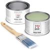I LOVE paint I Love Chalk Paint - Kit Completo Vernice, Finitura e Pennello - Pittura Senza Carteggiare - Colore Salvia (375ml Chalk Paint + 375ml Finitura + Pennello 40mm)