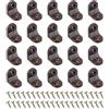 PATIKIL Staffe Angolari In Plastica 23.4x23.4x16.5mm, 20 Pezzi Staffa A L Supporto Angolo Retto Per Mensola Con Viti Per Fissare Cassetti Scaffali Legno Mobile Cornice, Marrone