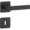 FELGNER maniglia per porta Parma per cilindro europeo | maniglia per porta moderna e di alta qualità | ferramenta per porta con rosetta | per porte interne e delle camere | Nichel opaco