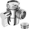 Bornfeel Deviatore Rubinetto 3 Vie Valvola Deviatore Doccia Ottone Deviatori Doccia Lavandino Cromo Lucido Rubinetto Lavello Splitter per Lavandino Della Cucina o del Bagno