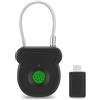 MYPIN Lucchetto con Impronta Digitale, Serratura a Impronta Digitale con Ricarica USB-C, Portatile e Antifurto, con Chiave USB e Codice di Sblocco d'Emergenza