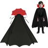 Augesak Vampire Cape Halloween Bambino con Colletto,Mantello Vampiro Bambini-Nero e Rosso Double Sided,Costumi Vampiro per Bambino,per Halloween Carnevale Giochi Ruolo A