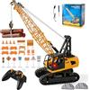 LTFIOON Gru Giocattolo per Bambini, 2.4GHz Gru Telecomandata per Bambini, Gruetta RC con Luci e Suoni, Camion Grande Giocattolo, Regali per Bambini Ragazzi Bambino 3 4 5 6 7 8 anni