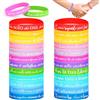 Gudotra 24 Pezzi Braccialetti Bambini con Frasi Motivazionali Gadget Compleanno Regalini Fine Anno Scolastico Studenti Bracciale Amicizia Colorati in Silicone