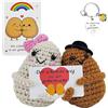 Wholesoukyii 2 Pezzi Positive Potato Pupazzi di Peluche, Realizzati in Lana, Pupazzi Creativi, con Biglietto e Portachiavi, Ideali per Matrimoni, Fidanzamenti e San Valentino
