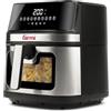 Girmi FG80 Friggitrice ad Aria 8Litri, 2200 W, Display digitale, 10 programmi, Capacità 8 Litri, Camera di cottura in metallo, Doppia resistenza, Ricettario incluso, Nero/Inox