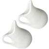 MAGICLULU 2 Pz Mini Lattiera Brocca Per Schiumare Il Latte Far Finta Di Giocare Piccola Brocca Per Creme Mini Panna in Porcellana Bricco Per Latte Olio Concentrato Bianca Ceramica Teiera