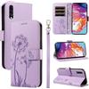 Bravoday Cover per Samsung Galaxy A70, Custodia in PU Pelle Portafoglio Flip Schede con Slot per Carte, Magnetica Antiurto Cover per Galaxy A70, Viola