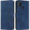 EATCYE Cover per Samsung Galaxy M31, Flip Libro Libretto Custodia in Pelle PU per Samsung Galaxy M31 [Protezione Completa] [Slot per Scheda] [Funzione di Supporto] (Blu)