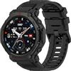 GIOPUEY Cinturini Compatibile con Amazfit T-Rex 3 PRO 48mm/Amazfit Trex 3 PRO 48mm, Morbido Silicone Cinturino [Resistente all'Usura] [Traspirante] - Black