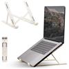 MB RAISES - Supporto Pc Portatile, Gommini Antiscivoli, Supporto Tablet Con 10 Livelli Di Altezza, Piccolo E Pratico, Ventilazione e Dissipazione del Calore, Bianco