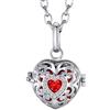 Morella Catenina Donna Angelo Custode in Acciaio Inox 70 cm con Ciondolo Cuore-Amore e Sfera Rossa Ø 16 mm in Sacchetto di Velluto