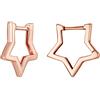Qings Orecchini a Cerchio Stelle Donna Ragazze - Qings Argento Sterling 925 Piccoli Star Geometrico ipoallergenici Orecchino Oro Rosa a Forma di Stella Regalo di Gioielli