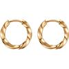 day berlin day.berlin orecchini a cerchio piccoli Elo da donna, intrecciati, placcati oro 18k, 17mm di diametro e 2,5mm di spessore, acciaio inox 316L, senza nichel e resistenti all'acqua