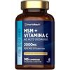 Horbäach MSM Integratore 2000mg con Vitamina C | 365 Compresse Vegane per Oltre 6 Mesi | Metilsulfonilmetano con Acido Ascorbico ad Alto Dosaggio | MSM Capelli Ossa e Sistema Immunitario | Horbaach