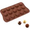PARENCE.- stampo a sfera in silicone con 15 cavità - per cioccolatini, caramelle, cubetti di ghiaccio, mini dessert - resistente da -40°C a +230°C - diametro 2,5 cm - 21 x 10,5 cm