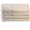 Creative Scents Asciugamani extra assorbenti, 100% velluto di cotone, asciugamano color crema, con bordo smerlato in pizzo, set di 4 asciugamani, asciugamano per la punta delle dita, 28 x 45 cm