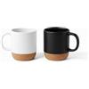 FUN FAN LINE Set di 2 Tazze da Caffè Grandi in Ceramica con Base in Sughero - 1 Negra 1 | Tazze Moderne Alte con Base in Sughero per Casa e Ufficio