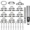 QIQN Chiusure Fermaglio Serrature per Borse in Rame Nichelato Piano Girevole Girelle Occhielli Ovali con Occhiello Strumento Argento