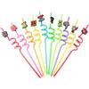 16 Cannucce Riutilizzabili Con Animaletti Marini | Plastica PET Per Feste A Tema Hawaiano | Paglia Lunga 26 Cm Per Bambini