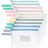 OFFCUP Borse di File A4, 10 Pezzi Zip Impermeabile, Mesh | Sacchetto del Documento, Sacchetto Di Documenti Portatile, Busta Plastica per Uffici Cosmetici Forniture Accessori da Viaggio