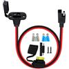 HuaLiSiJi Presa SAE da Pannello 12V 24V Cavo SAE Maschio Femmina con Fusibile 12AWG 25A Cavo SAE Solare per Gli Accessori Solari, Moto, Auto (1m)