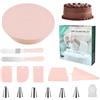 Yudobliss Piatto Girevole per Torte, Kit Pasticceria Professionale, Supporto Girevole per Torte, Kit per Decorare Torte, Include Spatola, Raschietto, Sacchetto di Montaggio e Ugello di Montaggio