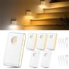 daphomeu 6 Pezzi Luce Sensore Movimento Interno, 3 Colori e Illuminazione Scale Dimmerabile, Ricaricabile Luce Notturna per Scale, Armadio, Bagno, Corridoio